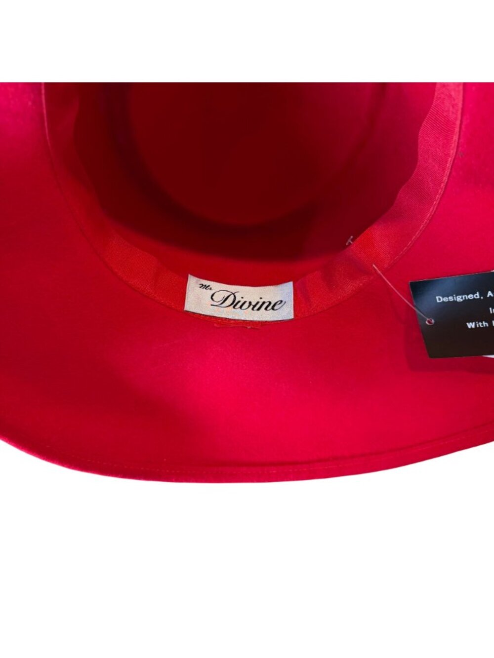 Ms Divine Elegant Red & Black Lace Wide Brim Hat Derby Church NEW - Picture 8 of 11